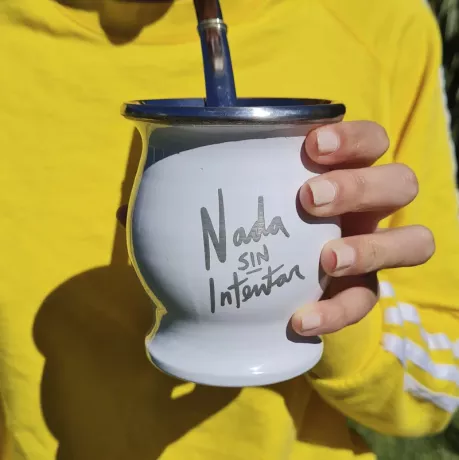 Mate acero con logo grabado