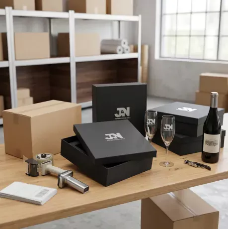 Set de vino con logo. Cliente: JYN
