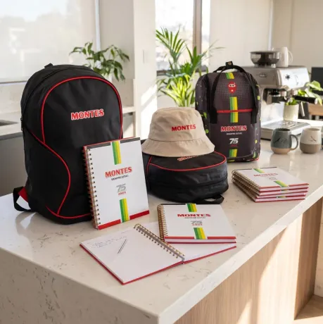 Productos personalizados con logo. Cliente: Montes