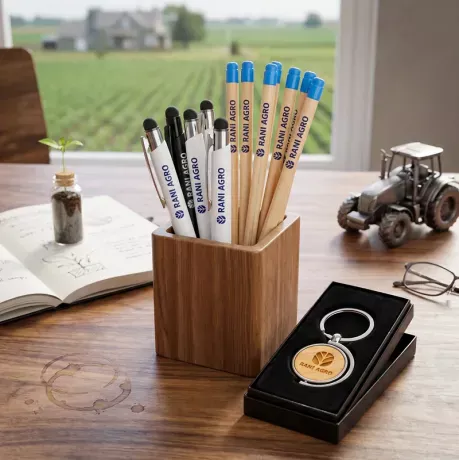 Kit de productos personalizados. Cliente: Rani Agro