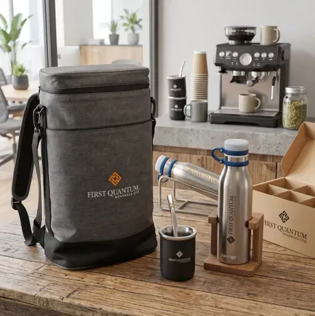 Kit de productos personalizados. Cliente: First Quantum