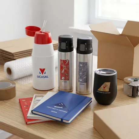 Kit de productos personalizados. Cliente: Ucasal