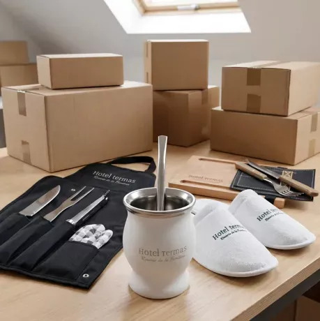kit de productos personalizados. Cliente: Hotel Termas