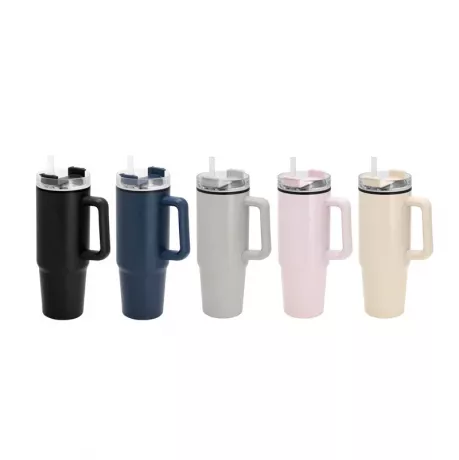 Jarro Mug Doble Pared Con Sorbete Plástico y Acero 880ml