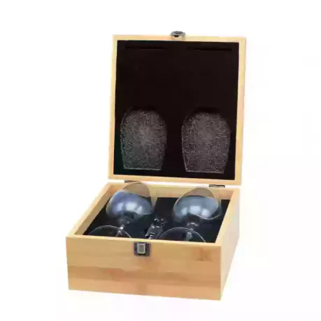 Set de vino 2 copas y destapador en estuche