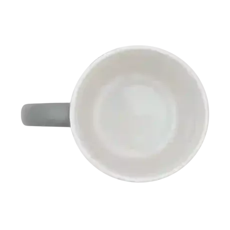 Taza de ceramica gris con packaging