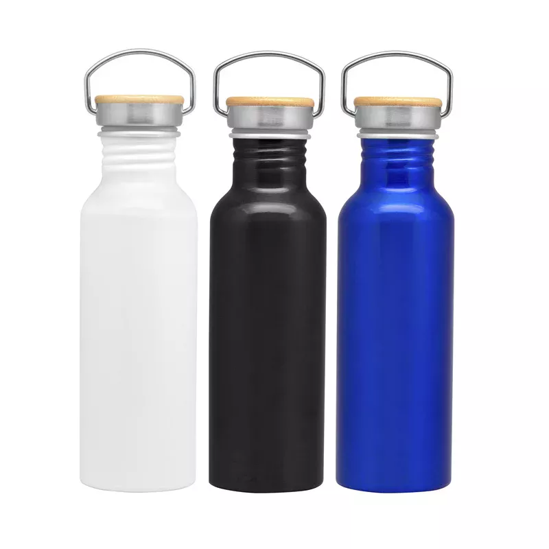 Botella aluminio tapa bamboo