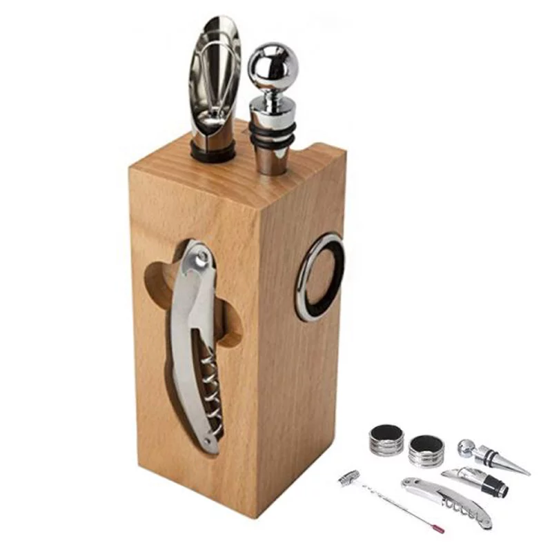 Set de vino taco madera