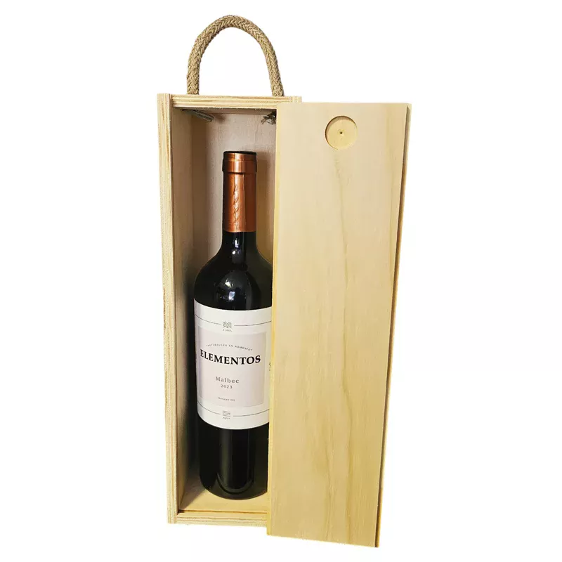 Caja de pino para 1 vino