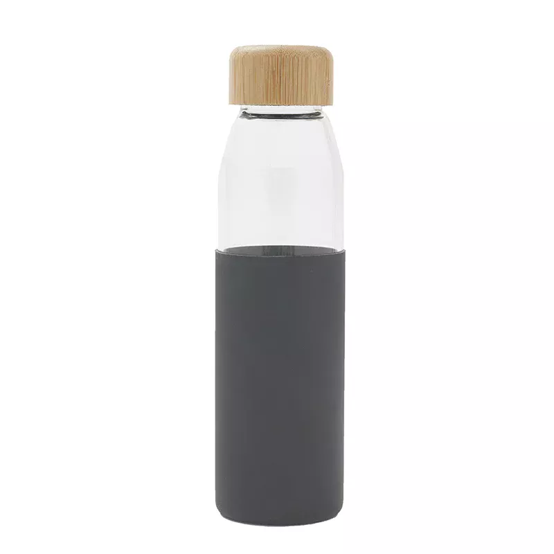 Botella de vidrio y banda de silicona
